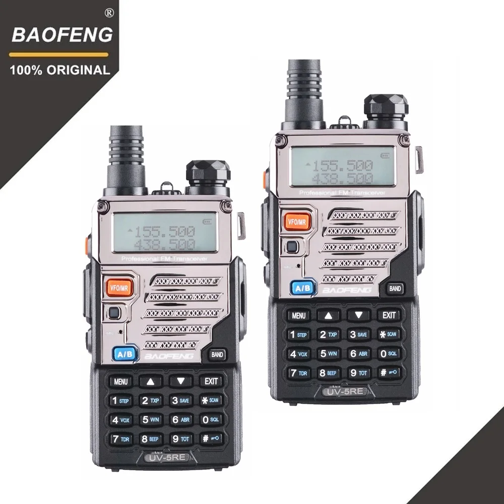 melhor 2 pcs Pofung UV 5RE BaoFeng Walkie Talkie Dual Band Rádio em Dois Sentidos Walky Rádio Portátil Presunto Rádio Transceptor UV 5R Caça talky