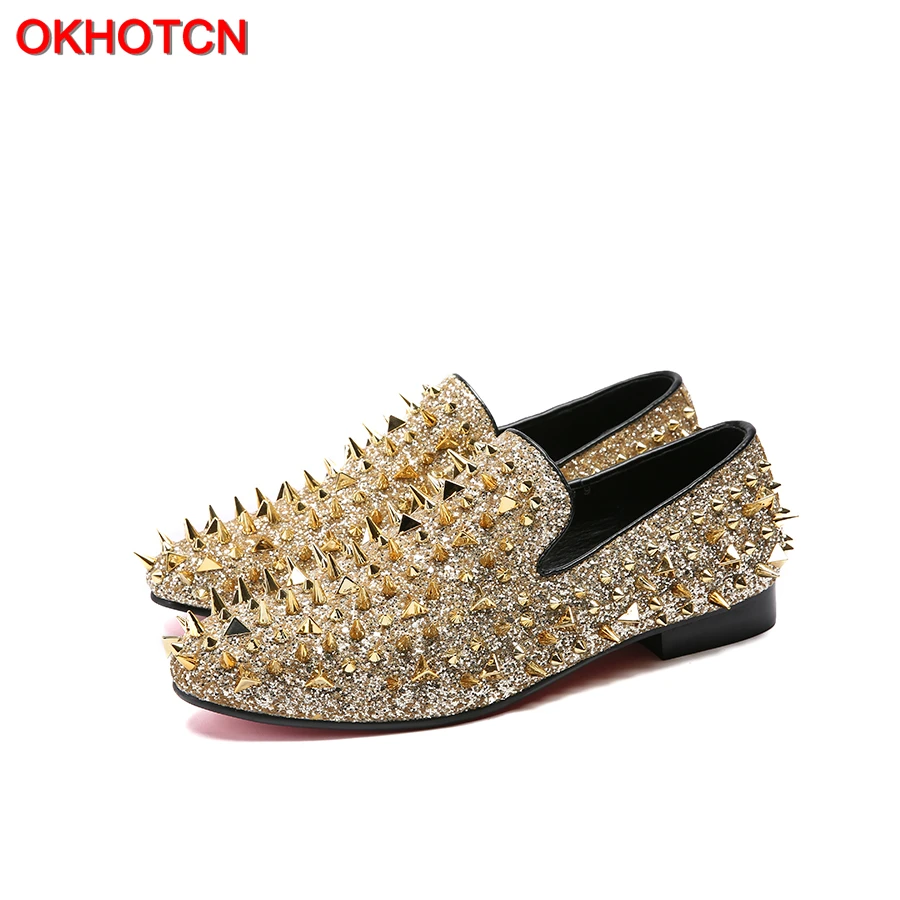 gold designer loafers