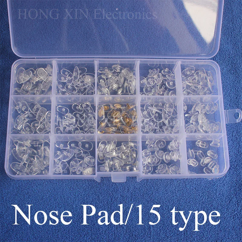 New 300pc Silicone Eyeglass Sunglasses Spectacles Screw On Nose Pads Repair Tool 15 Style Ultra-soft With Box | Инструменты