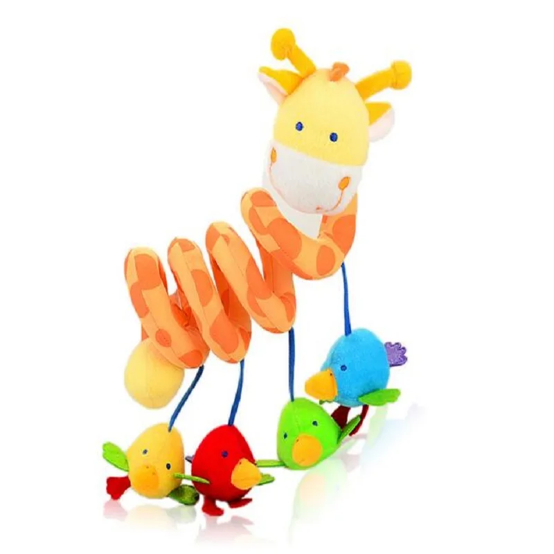 Plush Animal Giraffe Infant Stroller Toy Early Education Baby Toys Crib
