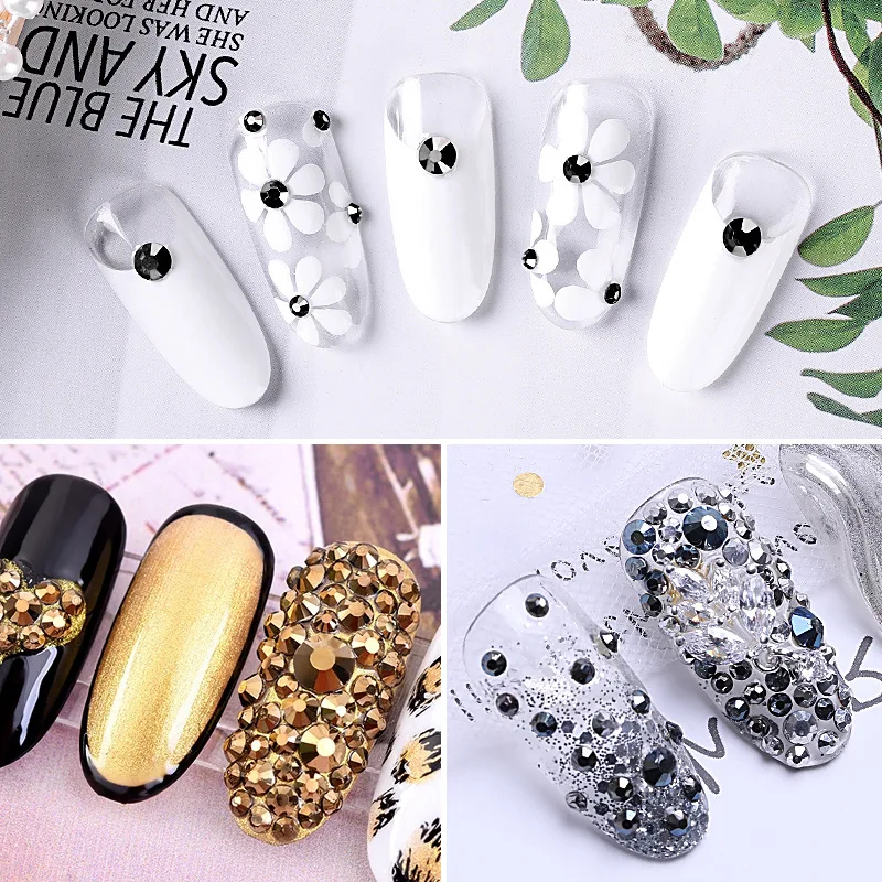 

2019 New Nail Small Disc Boxed Drill 12 Grid Flat Bottom Drill Glass Magic Mixed Diamond Rhinestone Jewelry