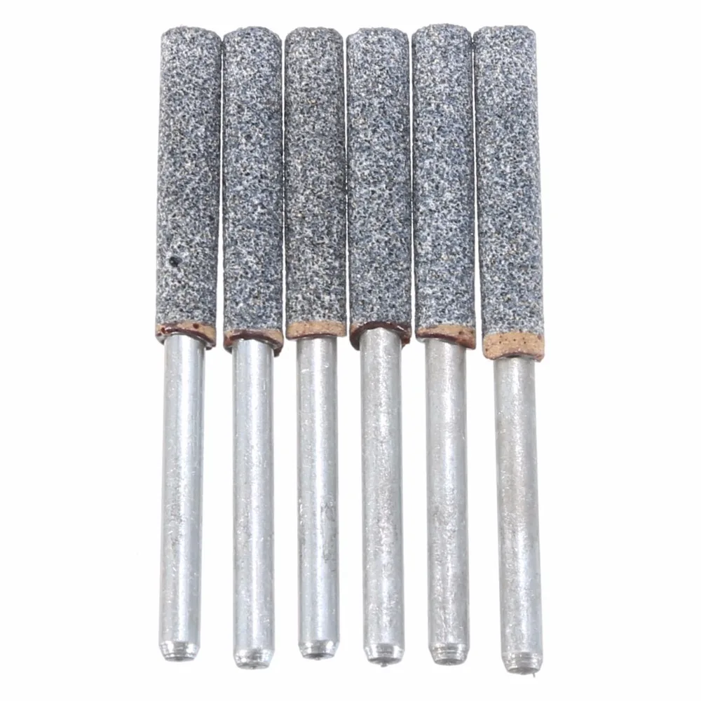 6pcs 3/16" 4.8mm Diamond Chainsaw File Sharpener Burr Stone Files Chain