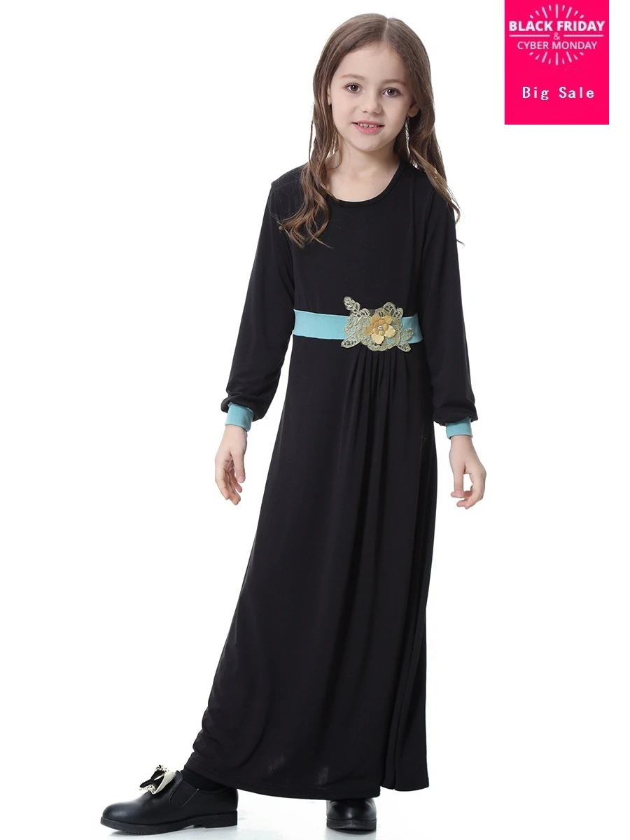 Buy Muslim Children Fashion Appliques Robe Musulmane