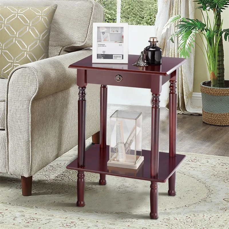 

Simple Design Elegant Tall Telephone Stand Side Shelf Table Solid Wood Lower Storage Shelf Catchy Decor Endtable HW57880