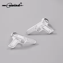 Cxwind Горячая Панк крутой двойной пистолет мужские серьги для женщин вечерние золотые серьга в виде пистолета серьги унисекс ювелирные изделия оптом oorbellen