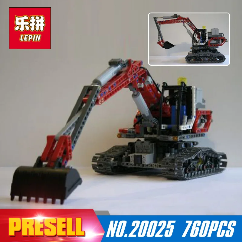 

760Pcs LEPIN 20025 Genuine Technic Series The Red Excavator Set Children Building Blocks Bricks Boys Educational Toys Model 8294