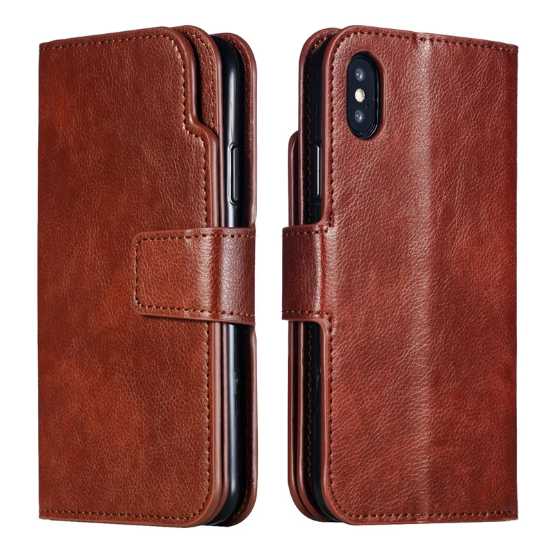 Leather case on For iPhone 7 6 6S 8 Plus 5 5S SE Case Cover iPhone x XS Max XR Case Cover Wallet card holder Magnet Flip Phone cases14