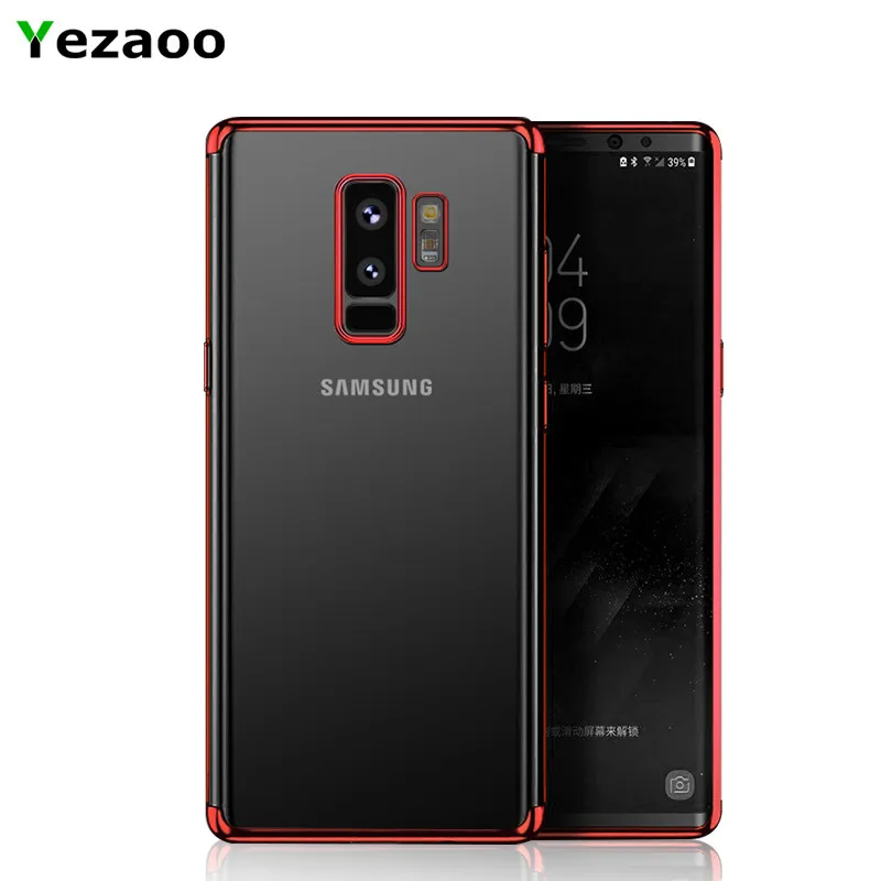 

For Samsung S9 Plus Case Cover Luxury Transparent Soft Silicone Silm Plating TPU Back Cover For Samsung GalaxyS9 Phone Coque