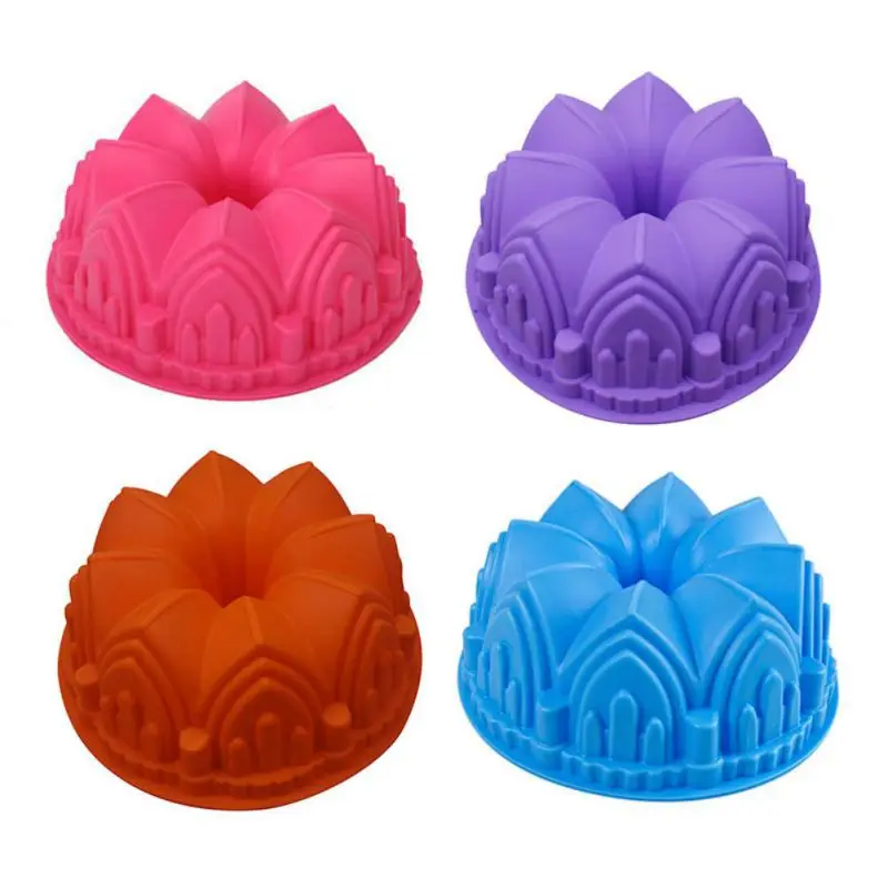 

1PC Big Crown castle Silicone Cake Mold 3D Birthday Cake Pan Decorating Tools One Large Bread Fondant DIY Baking Pastry Tool