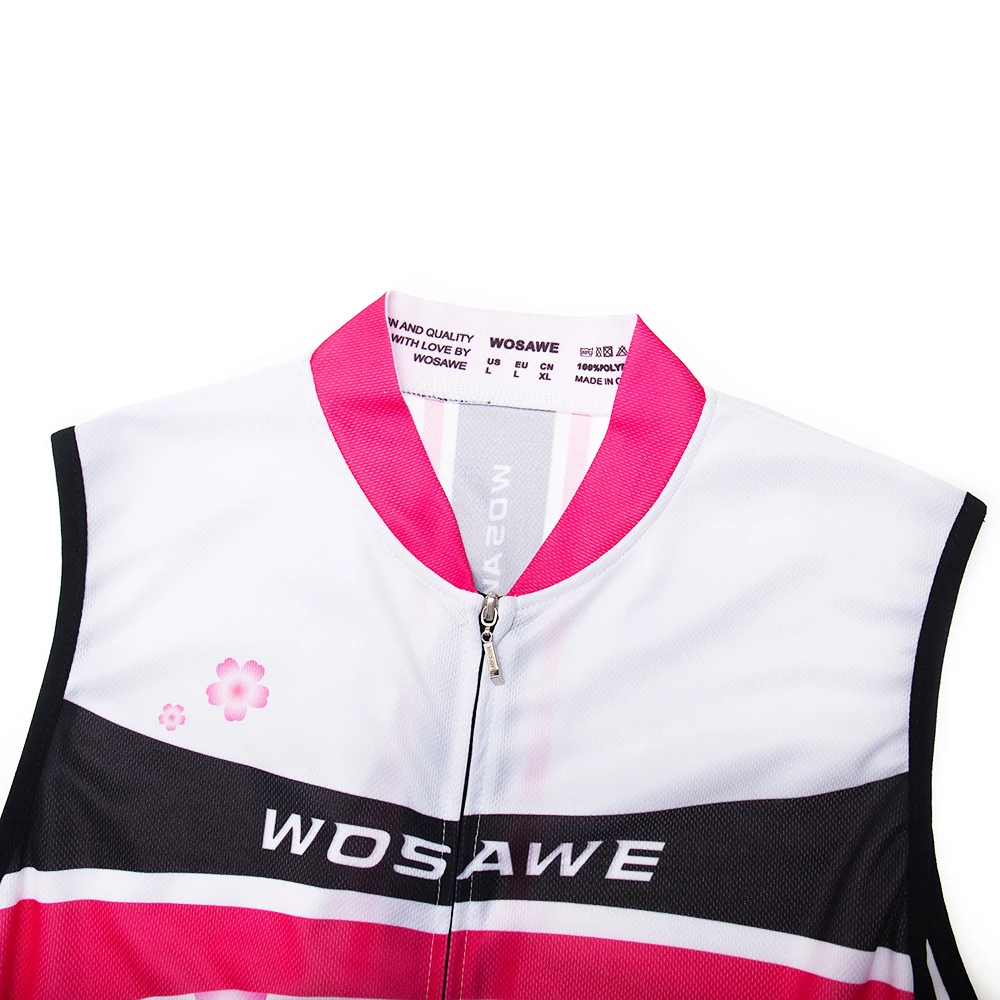 WOSAWE Polyester Cycling Vest Women Sleeveless Jersey maillot cyclisme Bike Bicycle Cycling Clothing Ropa Maillot Ciclismo