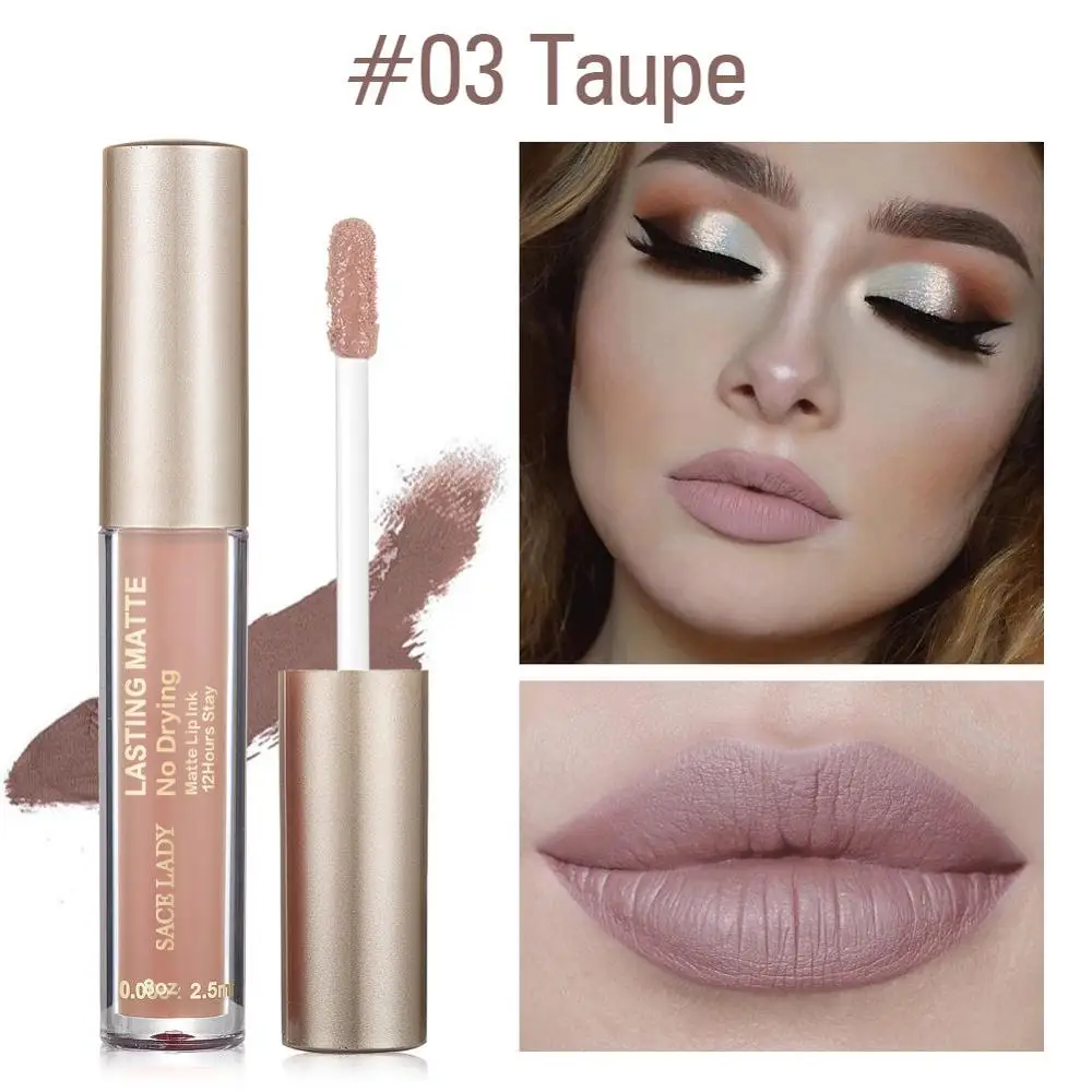 SACE LADY Makeup матовая губная помада 23 Цвета жидкая губная помада красный телесный оттенок для губ увлажняющий макияж водостойкая стойкая косметика - Цвет: 03 Taupe