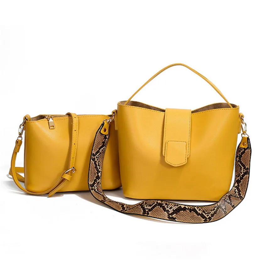 

Ladies Handbags 2018 Trendy Sac A Main Femme Yellow Set Bags Women Handbags