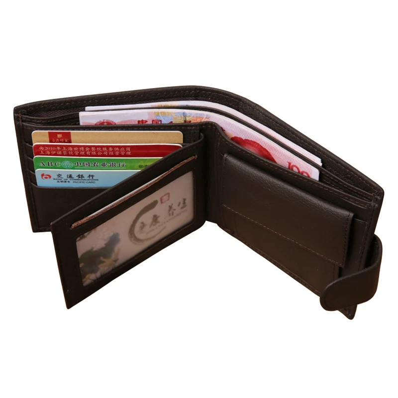 Jinbaolai мужской бумажник в винтажном стиле из натуральной кожи кошелек с застежкой с карманом для монет