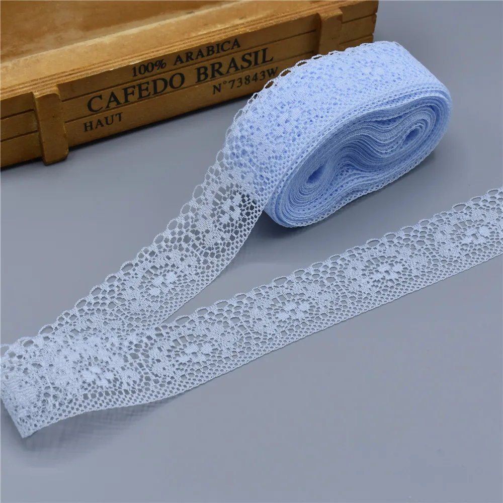 10 Yards High Quality Beautiful White Lace Ribbon Tape 40MM Lace Trim DIY Embroidered For Sewing Decoration african lace fabric