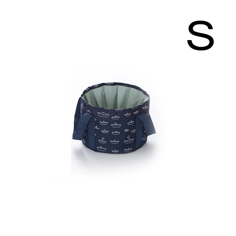 10L16L женская сумка для поездок, портативный складной мешок ведро на открытом воздухе мыть лицо ноги емкость для хранения багажа аксессуары дорожная сумка - Цвет: Navy blue  S