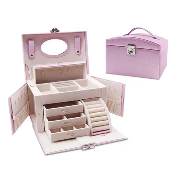 

High quality ladies large capacity travel portable cosmetics storage box jewelry box mini beauty tools nail fashion storage boxs