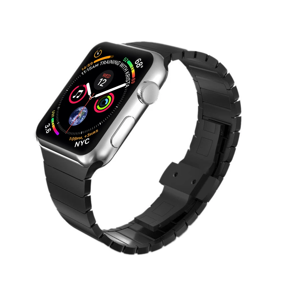 

CRESTED butterfly loop strap For Apple watch band 42mm 38mm iwatch 4 3 2 1 stainless steel Link wrist bracelet watch band belt