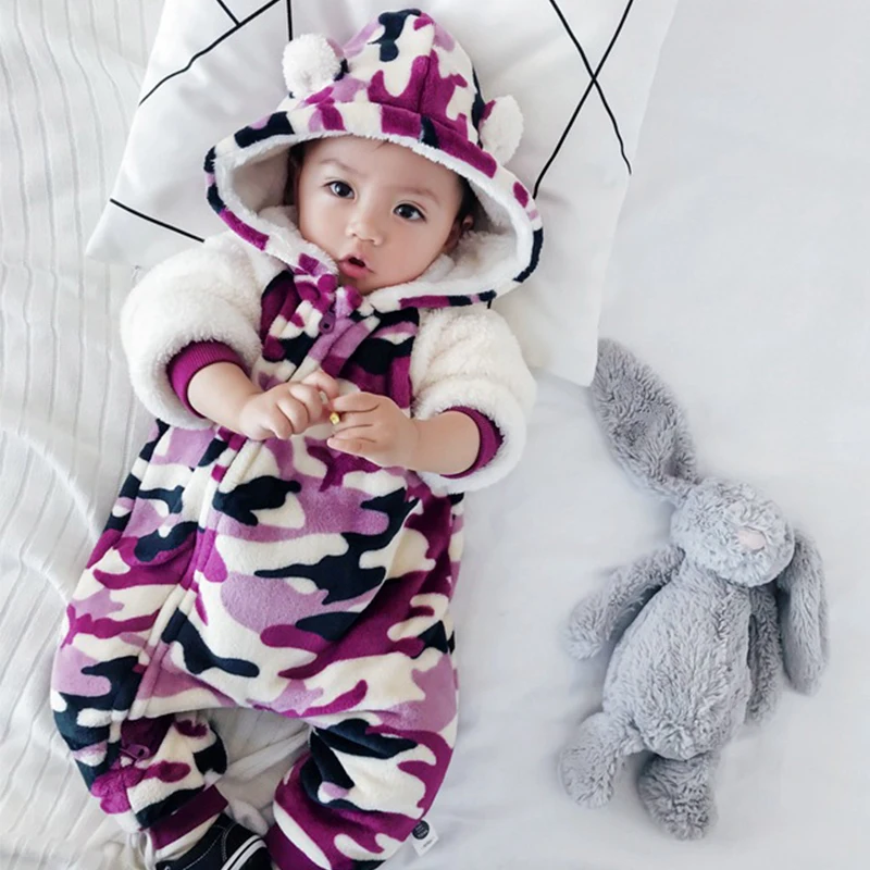 

Camouflage Baby Rompers baby girl rompers fleece baby clothes baby onesie boy costume toddler girl winter clothes bear jumpsuit