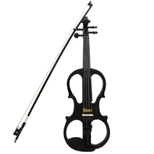 4/4 Electric Violin Fiddle Stringed Instrument with Wood Maple Ebony Fittings Cable Headphone Case for Music Lovers Beginners