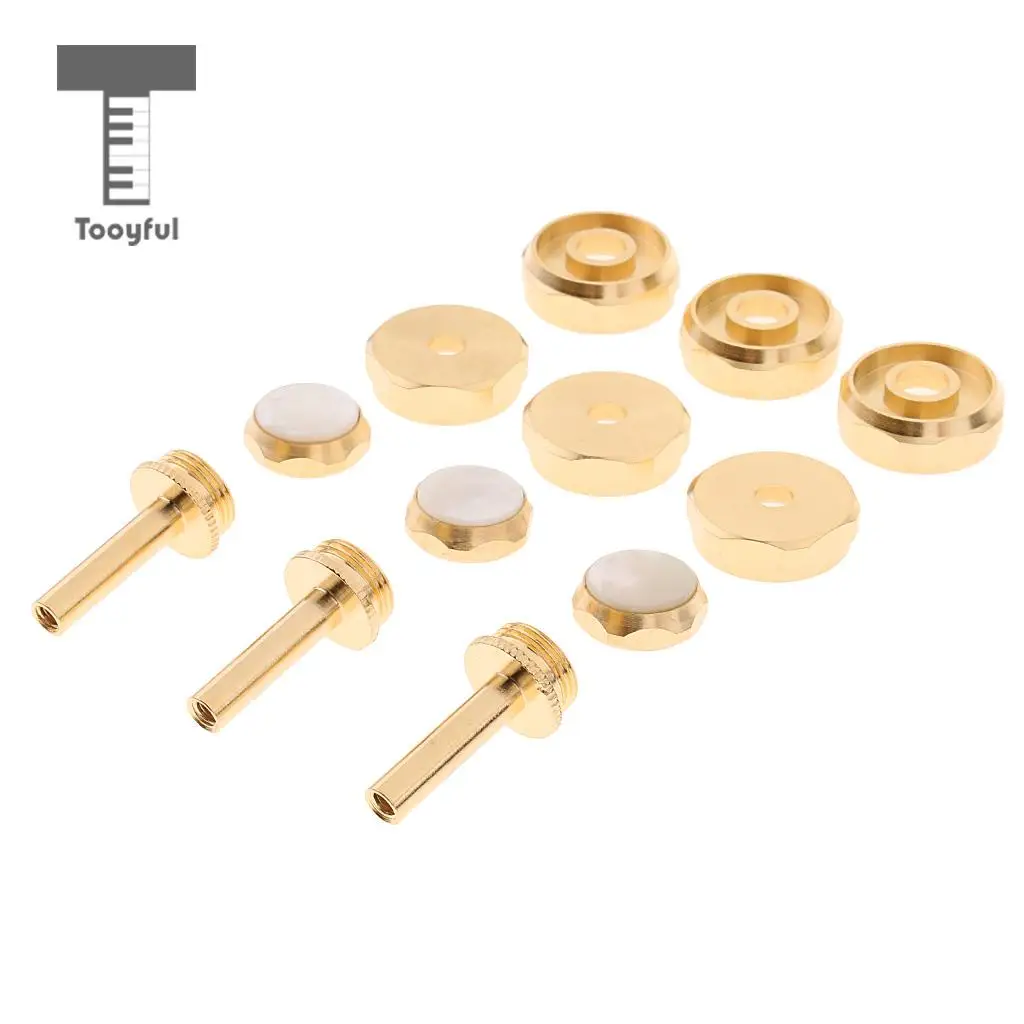 Tooyful Practical Metal Golden Trumpet Cap Screw Cover Buttons Connecting Rods Pack for Trumpeter