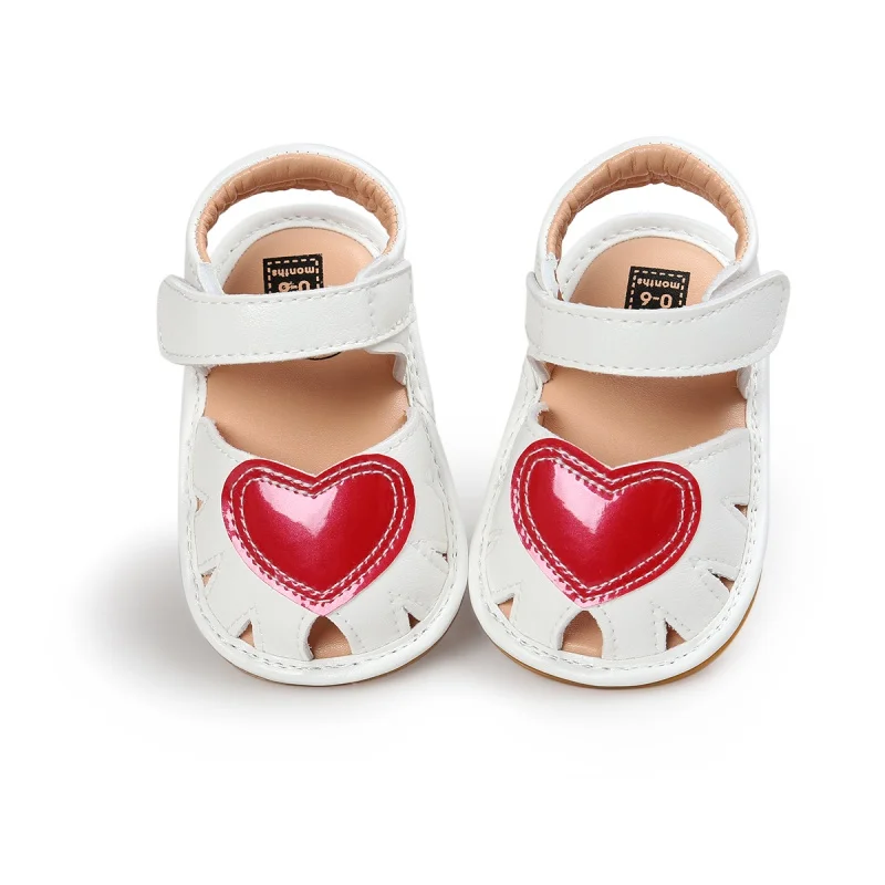 

Spring Summer Sweet Girls Princess Style Kids Cute Heart Pattern Anti-skid Hollow Out Breathable Baby Shoes