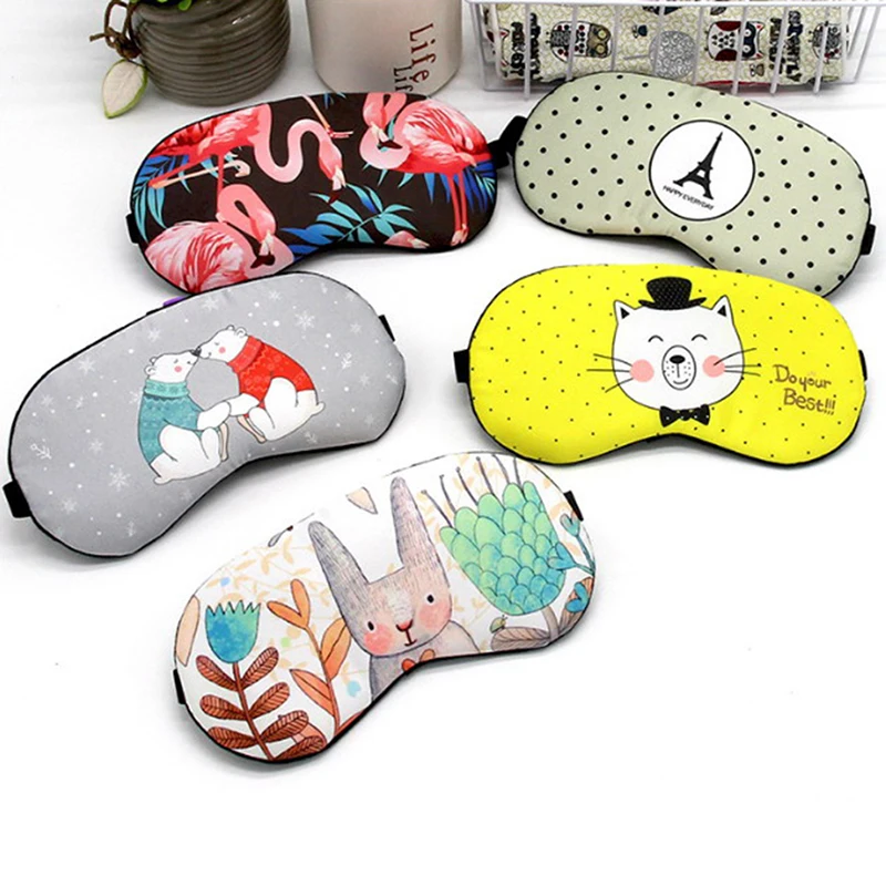 1pc Cartoon Sleeping Mask Eyepatch Eye Cover Sleeping Aid Eye Patch Eyeshade Cover Eye Mask Eyepatch Eye Cover Cotton Eyeshade