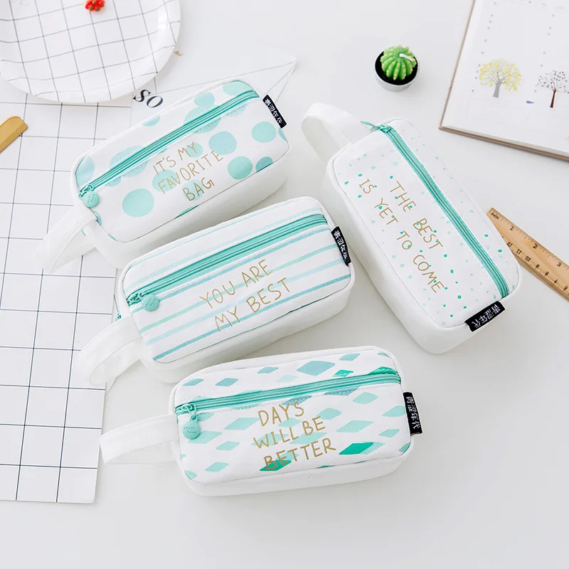 

Creative multi-function large-capacity pencil bag student various graphic canvas pencil case for school stationery storage bag