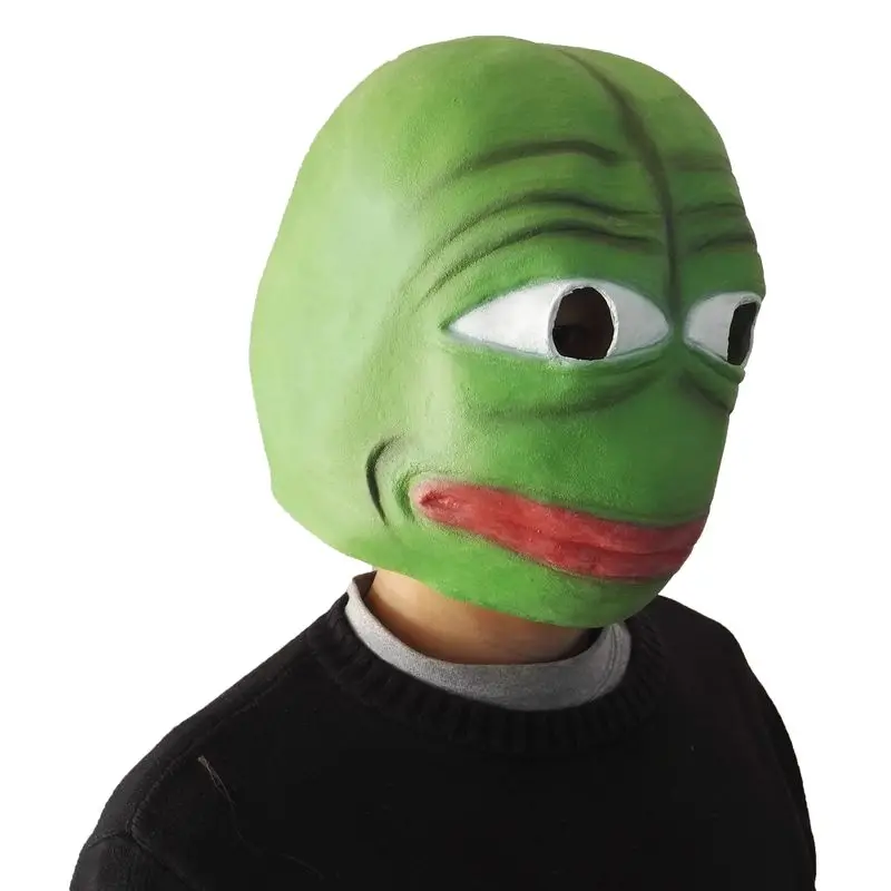 GNHYLL Мультфильм Горячая Pepe Sad Лягушка латексная маска Горячая Реалистичная полная голова Карнавальная маска празднование, вечеринка Косплей