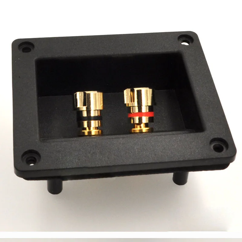 

2pcs/lot 201C two speaker junction box speaker cable terminal block connector copper banana socket new