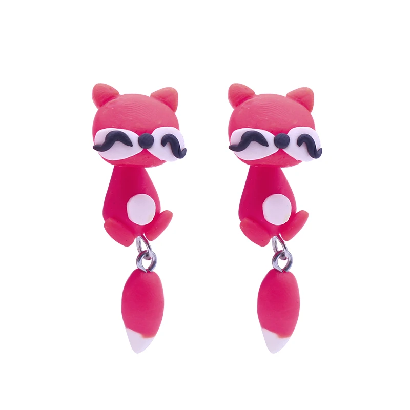 Handmade-Fox-Polymer-Clay-Earrings-Cartoon-Fox-Earings-DIY-4Colors-Cute-Animal-Stud-Earrings-For-Women (2)