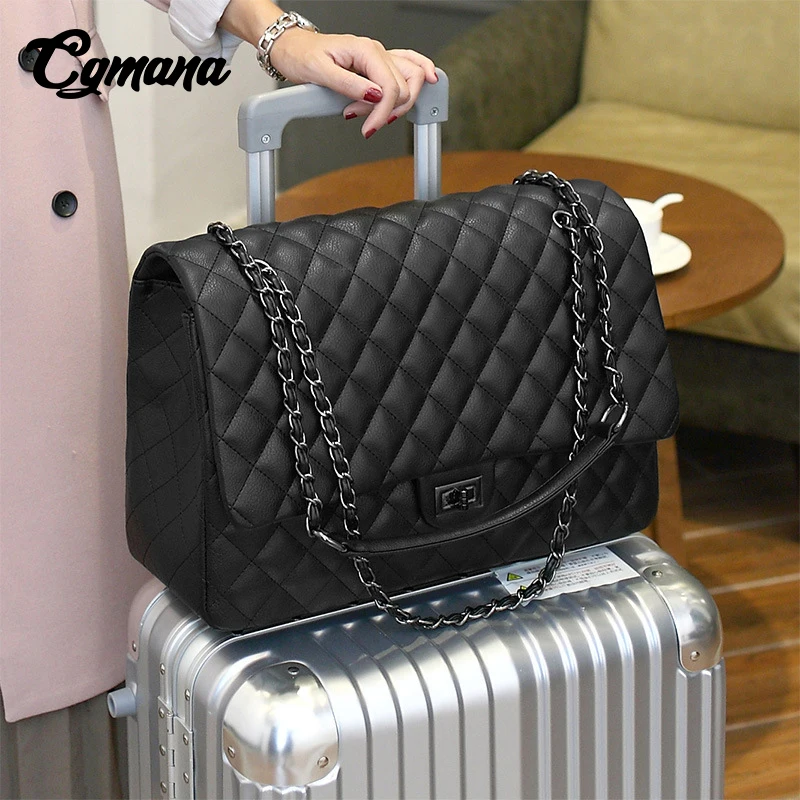 CGmana Large Capacity Bag 2018 Large Shoulder Bag Women Travel Bags Leather Pu Quilted Bag Female Luxury Handbags Bolsa Feminina
