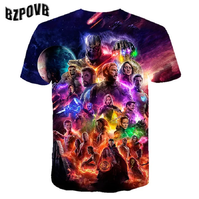 2019 New design t shirt men/women marvel Avengers Endgame 3D print t-shirts Short sleeve Harajuku style tshirt tops AS SIZE