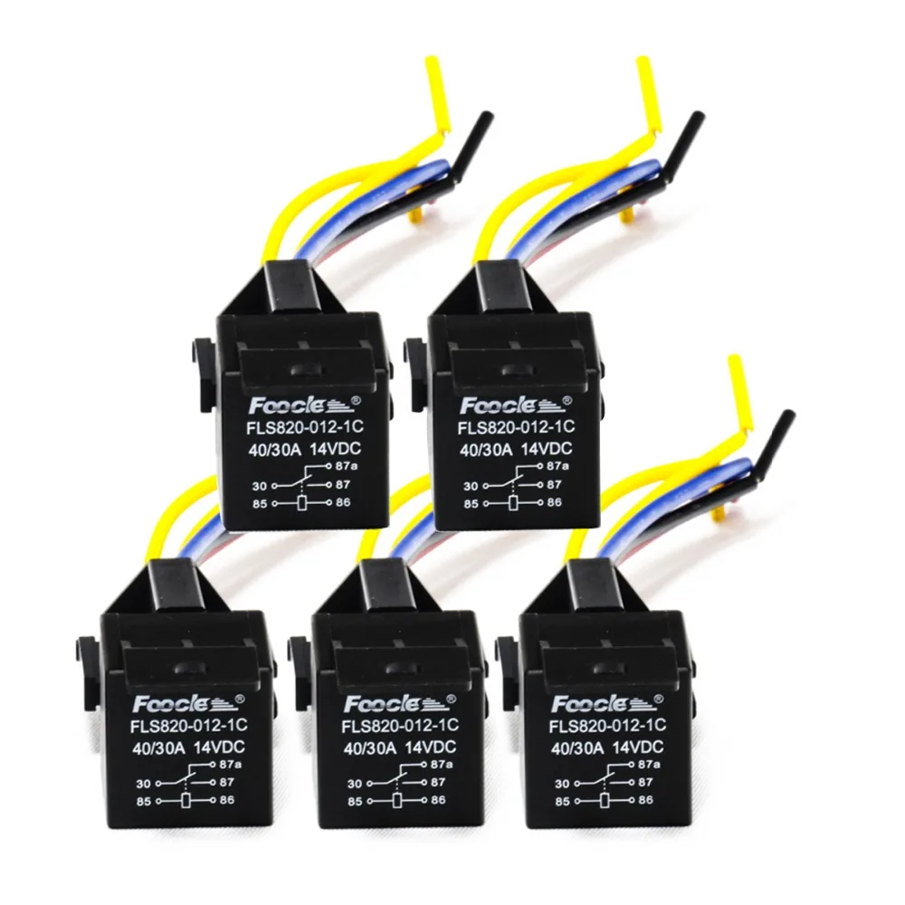 

5pcs 5 Pin 40A Car Relay Long Life Automotive Relays Mayitr Normally Open DC 12V/24V Relay for Head Light Air Conditioner