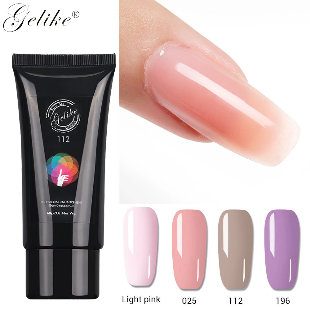 Gelike 60ml Crystal Extend UV Nail Poly Quickly Extension Builder Art Lacquer Jelly Acrylic | Красота и здоровье