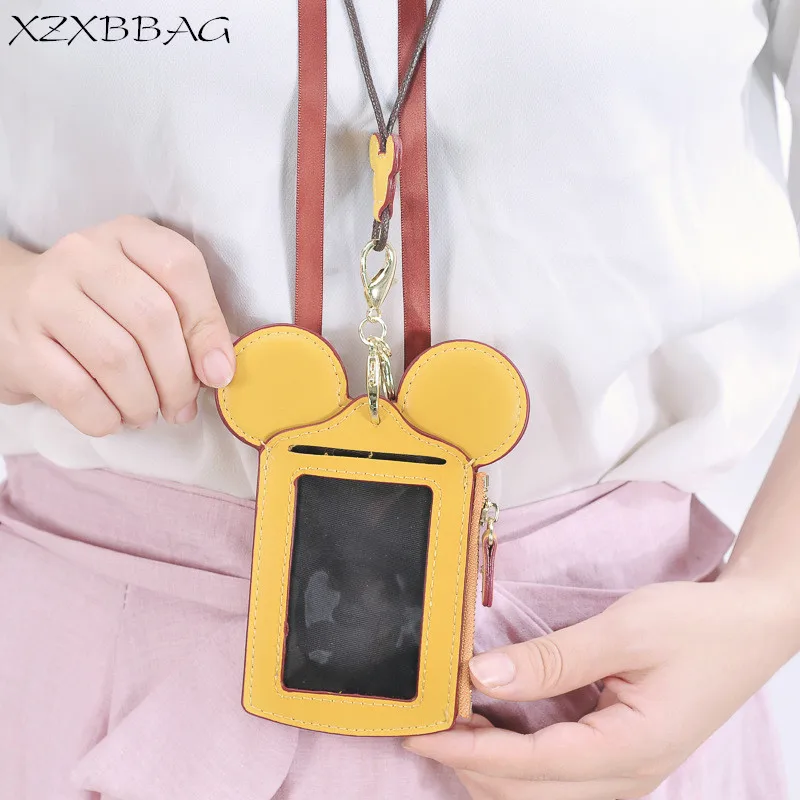 XZXBBAG PU Leather Cute Cat Big Ears Card Bag Women Multifunction font b Key b font