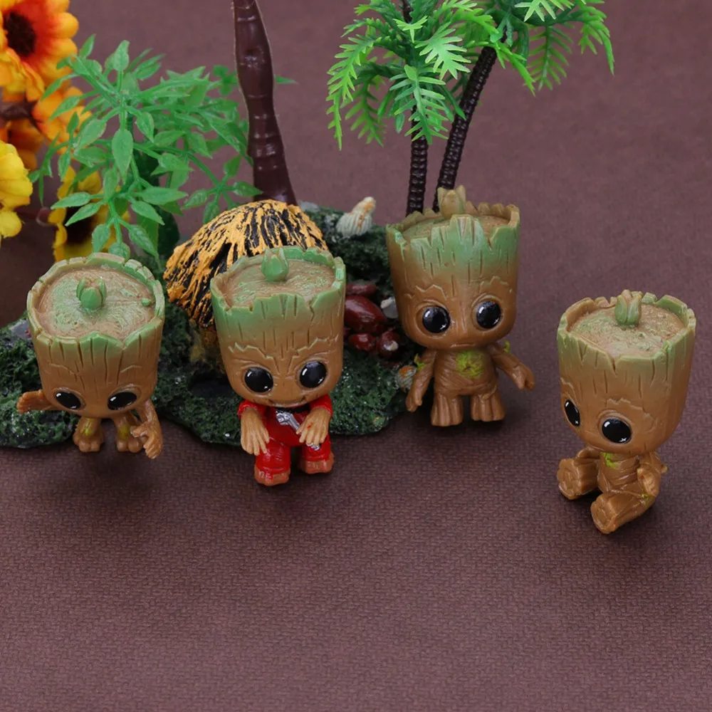 Baby Groot Tree Man Grootted фигурка брелок Подвеска двери автомобиля брелок игрушки на цепочке для ключей вечерние подарки