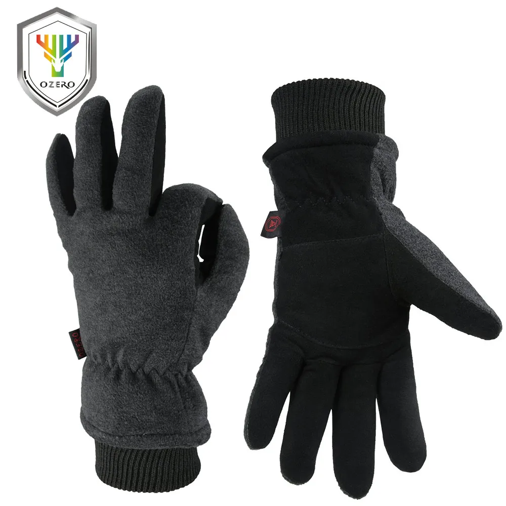  OZERO Winter Warm Men's Gloves Deerskin Work Driver Windproof TPU Security Protection Wear Safety Working For Men's Woman 9019