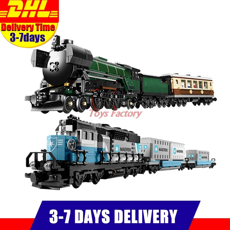 

LEPIN 21005 Emerald Night Train Expert +LEPIN 21006 Maersk Train Model Building Blocks Bricks Set Clone 10219 10194