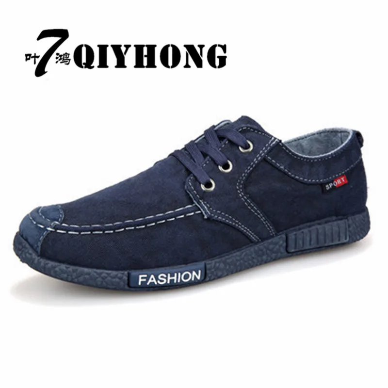 

QIYHONG 2017 Spring New Fashion Men'S Canvas Shoes Luxury Brand Comfortable Men'S Vulcanized Shoes 39-44