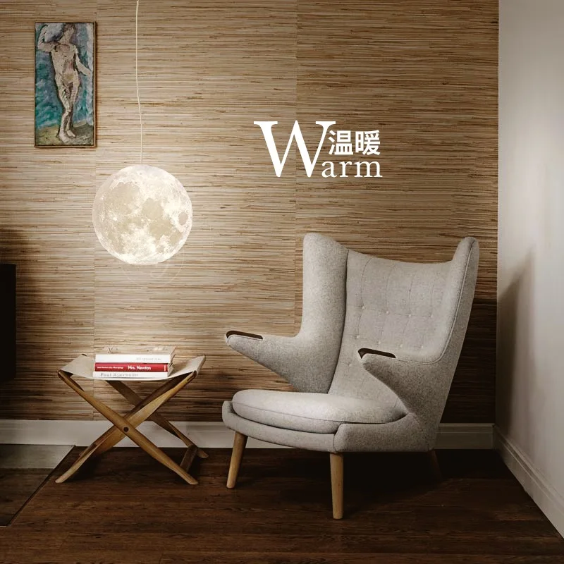  Artpad Creative Art Beautiful 3D Printing Night Light Moon Hanging Pendant Light Ball Restaurant Be - 32964571229