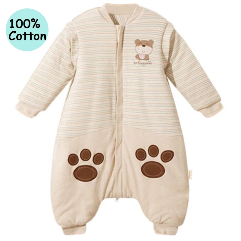 

FEERIJT Baby Rompers Boys Winter Jumpsuit Baby Girl Clothes Children Romper 100% Cotton Keep Warm Sleeping Clothes Spring 2019