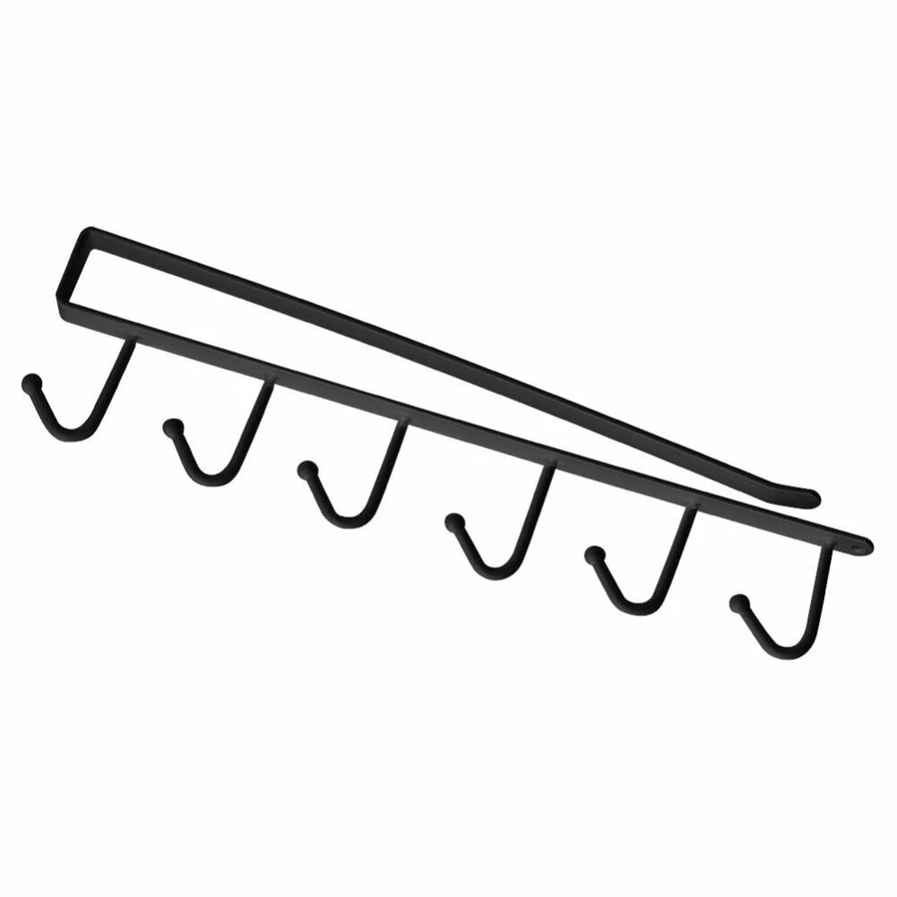 

Under-Cabinet Hanger Rack with 6 Hooks Kitchen Cupboard Storage Shelf Hook LBShipping