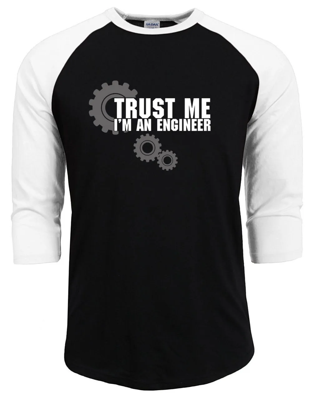 

2017 summer autumn 100% cotton Trust Me I'm An Engineer letter print T-Shirt men raglan sleeve tops tee shirt male brand clothes