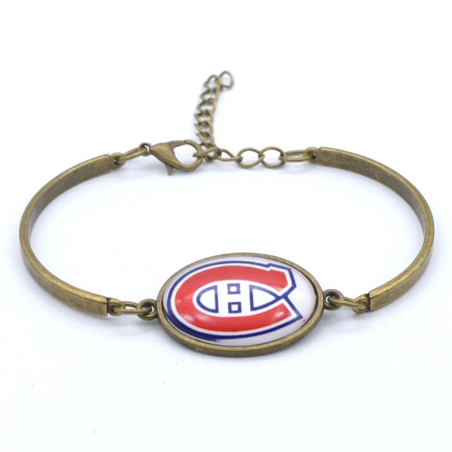 NHL Montreal Canadiens Charms Leather Bracelets Sports Ice Hockey Silk