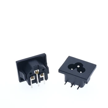 

10Pcs 3 Pins IEC320 C6 Power Inlet Socket Connector AC 250V 2.5A Panel Embedded