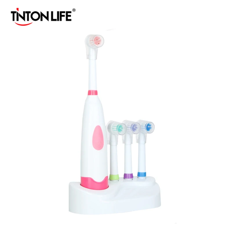 

TINTON LIFE Battery Operated Electric Toothbrush Waterproof Dental Care Revolving Toothbrush Heads + 3 Brush Head