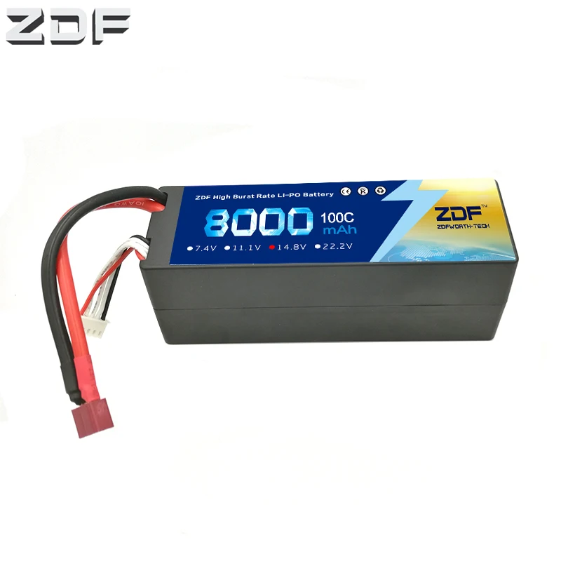 Жесткий чехол ZDF Lipo 4s Battery 14 8 V 8000mah 100C MAX 200C для 1:8 1:10 RC Car E Багги Traxxas | Игрушки и хобби