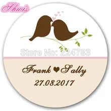 100 шт. Свадебные Бумага Стикеры пользовательское имя и даты Специальный украшения для свадебных подарков BODA pegatina