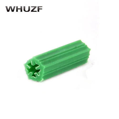 100pcs Plastic expansion pipe green M6 M8 wall plug rubber anchor plug self tapping screw expansion tube