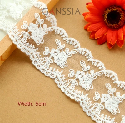 

1yrd/lot Width:5cm Floret design cotton embroidered lace to sew Garment lace trims Scrapbooking DIY accessories(ss-6595)